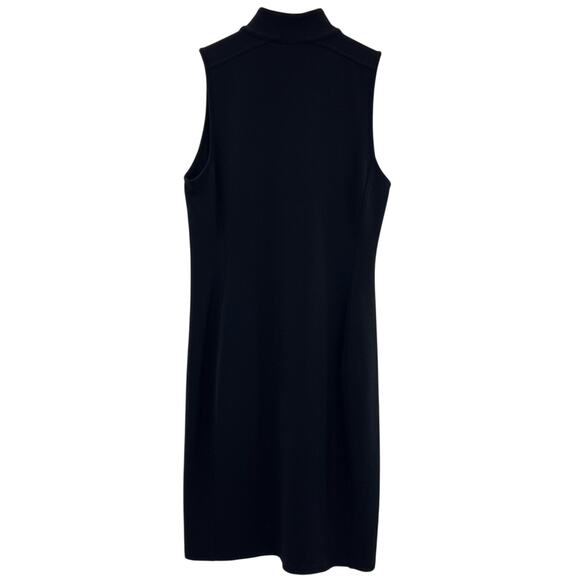 Lauren Ralph Lauren Black Silver Zipper Mock Neck Sleeveless Fitted Dress Size S - Picture 6 of 11